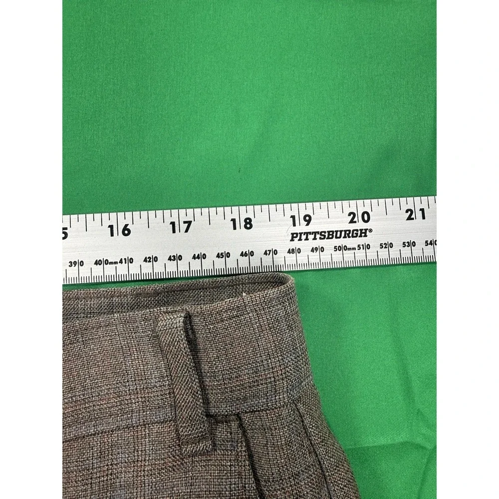 Vintage Levis Action Slacks Mens Brown Plaid Dress Pants 36x30 Wool Blend USA